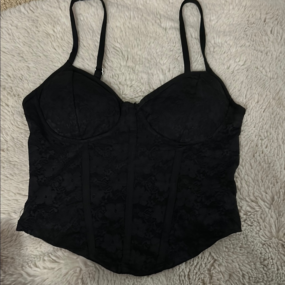 No Boundaries Black Lace Corset Top